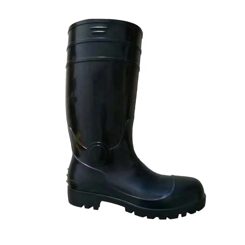Custom Logo Knee High PVC Work Boots, Wellies Gumboots, Pvc White Safety Rubber Boots For Food Industry