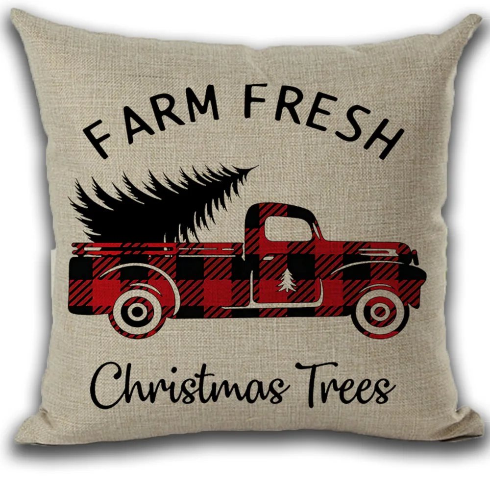 Merry Christmas Decorations for Home Xmas Cushion Cover Christmas Ornament Pillowcase Natal Navidad 2023 New Year Gifts 45x45cm