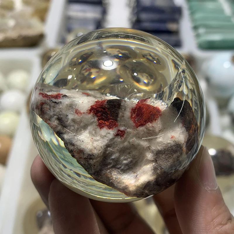 Wholesale natural Cinnabar mineral crystal sphere quartz ball for Decoration