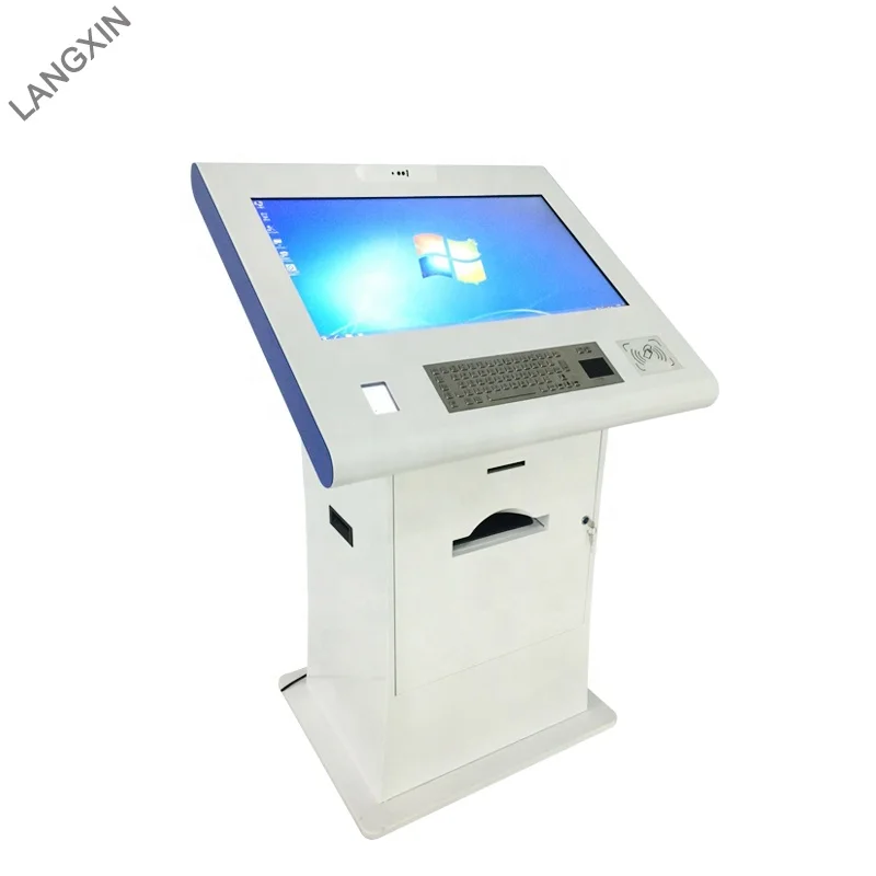 32inch Interactive hp A4 Laser Printer Kiosk with Face Recognition and QR Code Scanner