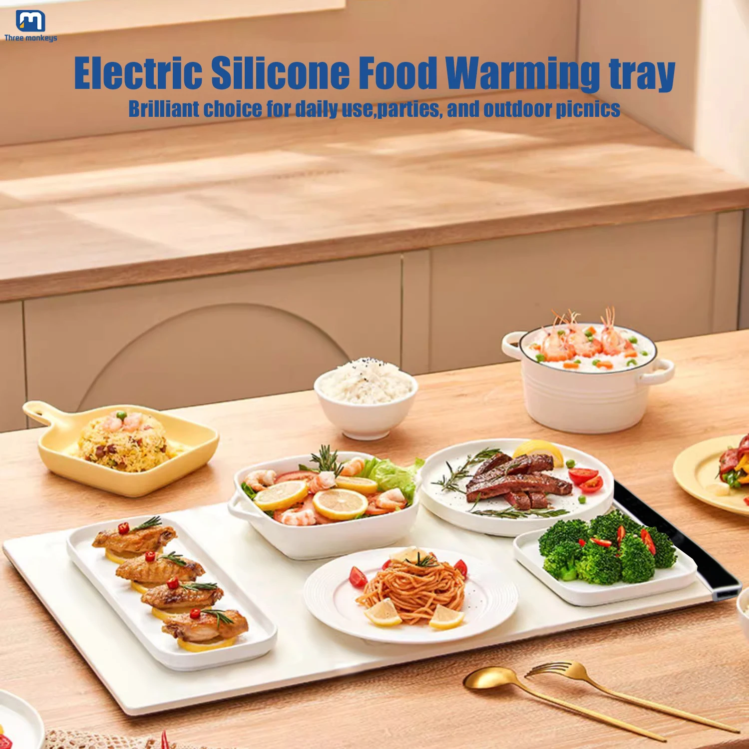 Auto Shut-Off -Versatile Hot Food Table Mat Food Warmer Full Surface Heating Table Mats Electric Food Warming Trays