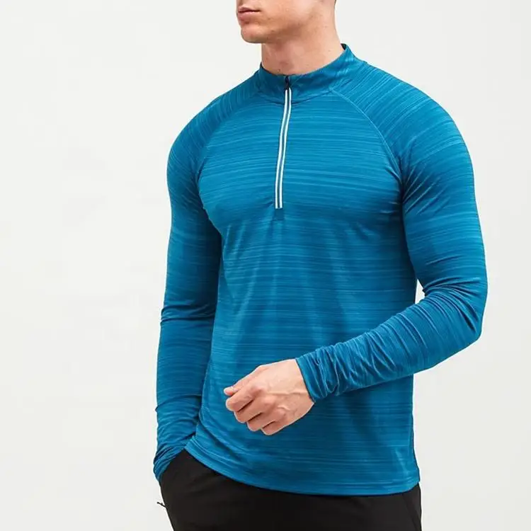 Blank Quick Dry Sports Mesh Workout Sport T-shirt Muscle Fit Sports Clothing Printing Long Sleeve Gym T Shirts for Men
