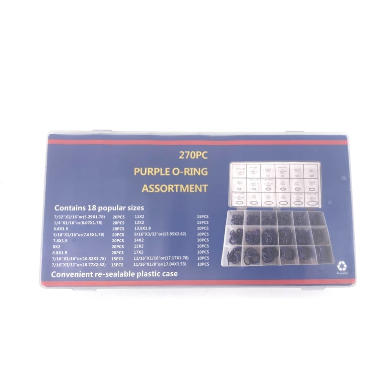 Hot Selling Product FKM O Ring Kit Box Easy To Remove Low Temperature Resistance NBR O-RING