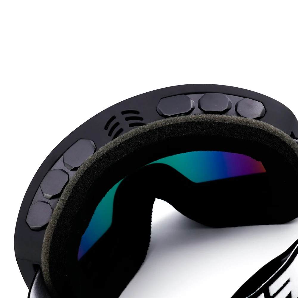 UV400 Spherical Ski Snowboard Goggles Dual Layer Anti Fog Lenses TPU Frame Adjustable Non Slip Strap for Winter Sports