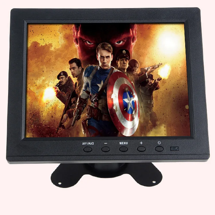 Mini split screen super 8 inch AV VGA BNC TFT LED CCTV monitor