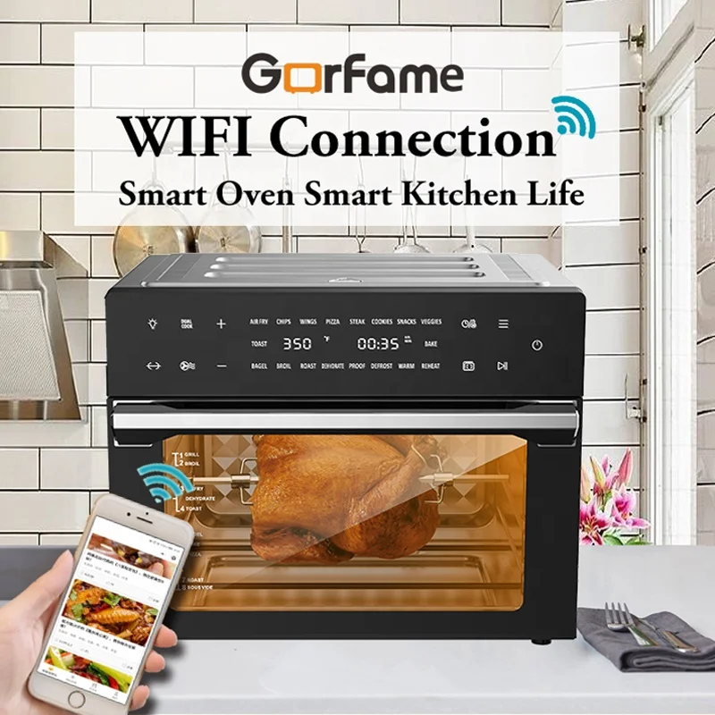 Intelligent Multi Function Safe Forno 30L Stainless Steel Non Stick Kitchen Toaster Chips Pizza Air Fry