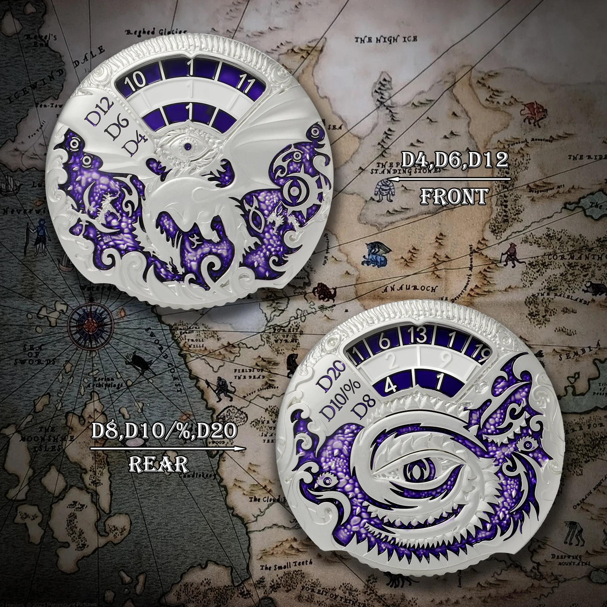 DND Spinner Dice 7-in-1 Fidget Spinner Metal D&D Dice Set with Gorgeous Gift Box for Dungeons and Dragon and Tabletop Game