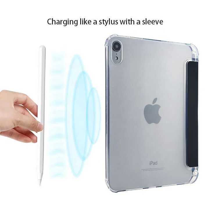 New Design Shockproof Tri-fold Case Ultra-slim Flip Leather Clear Tablet Case for iPad Mini 6 2021