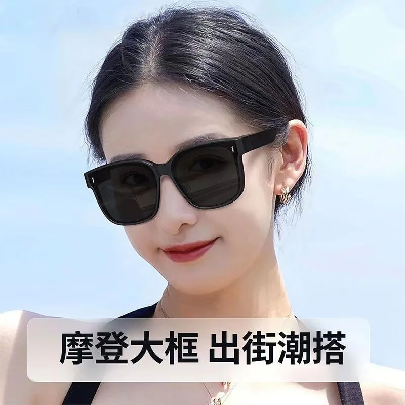 Sunflower Black Polarized Sunglasses Outdoor Cycling Driving Fishing UV400 Wraparound Square Frames Myopia Goggles PC Lens