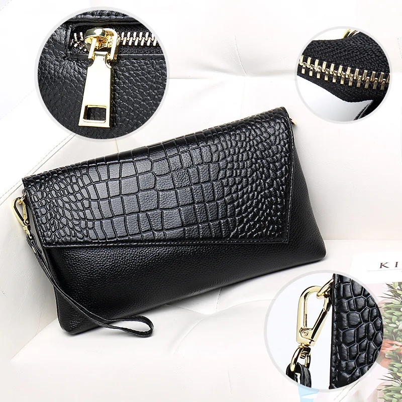 Wedding Evening Party Bags Genuine Leather Factory Directly Fashion Long Wallet Purse Large Capacity 2022 Clutch Bags For Women