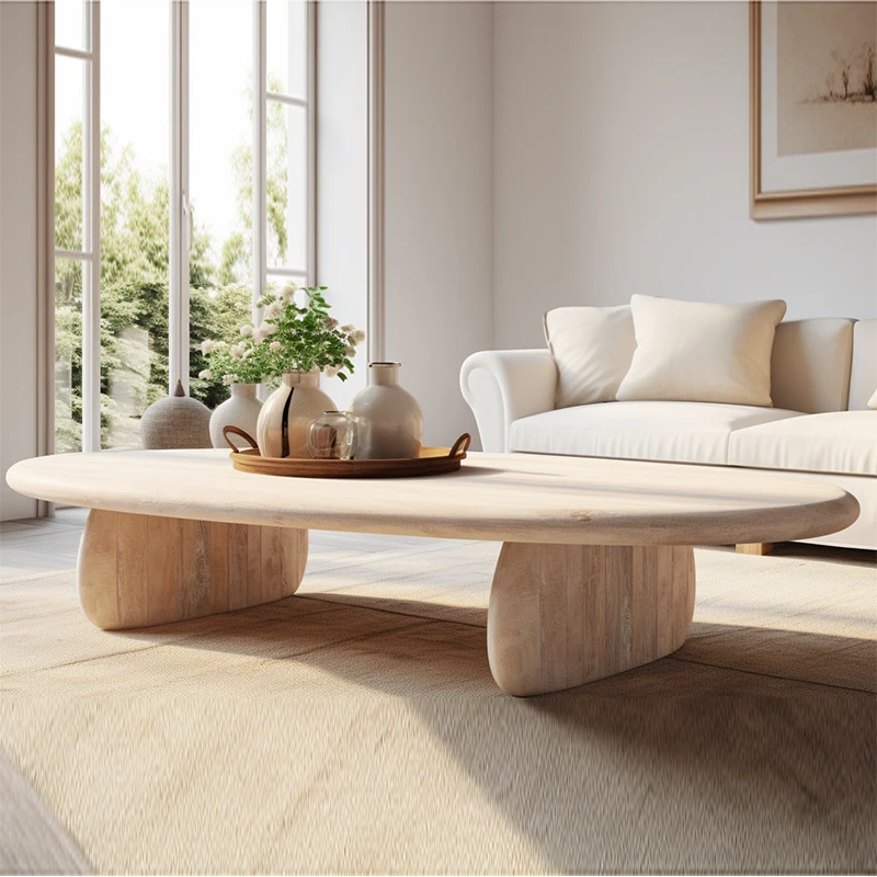 MRS WOODS New Arrival Hotel Coffee Table Nordic Style Oak Wood Material Accept Custom Large Coffee Table