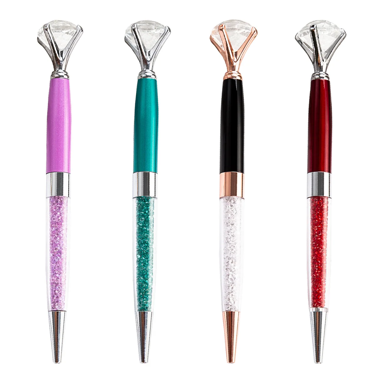 Personalized smooth metal stationery premium girly heart tube refill  rhinestone  diamond ballpoint pen