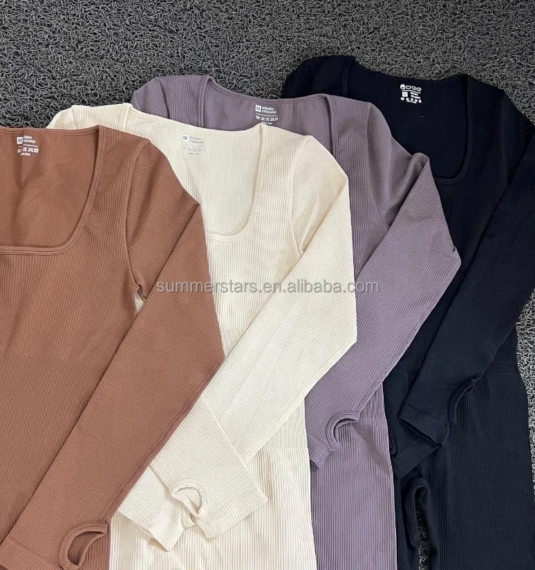 2024 spandex sport print square neck lace up bodysuits for women long sleeve custom logo bodysuit high quality