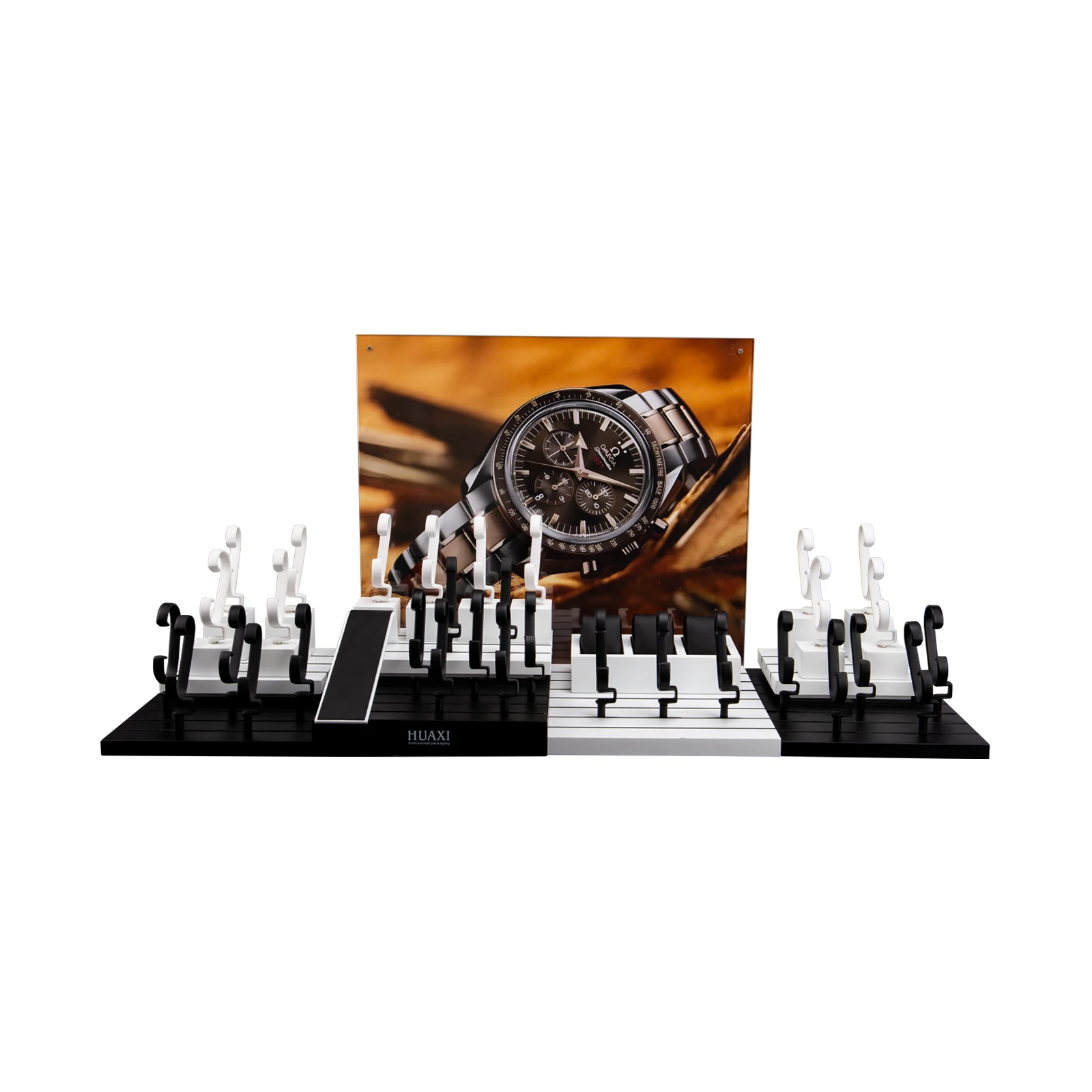 Customized Luxury Design Watch Display MDF Tray Storage Hot Sales Standing Marble Floor Watch/ring/bracelet Display Stand holder