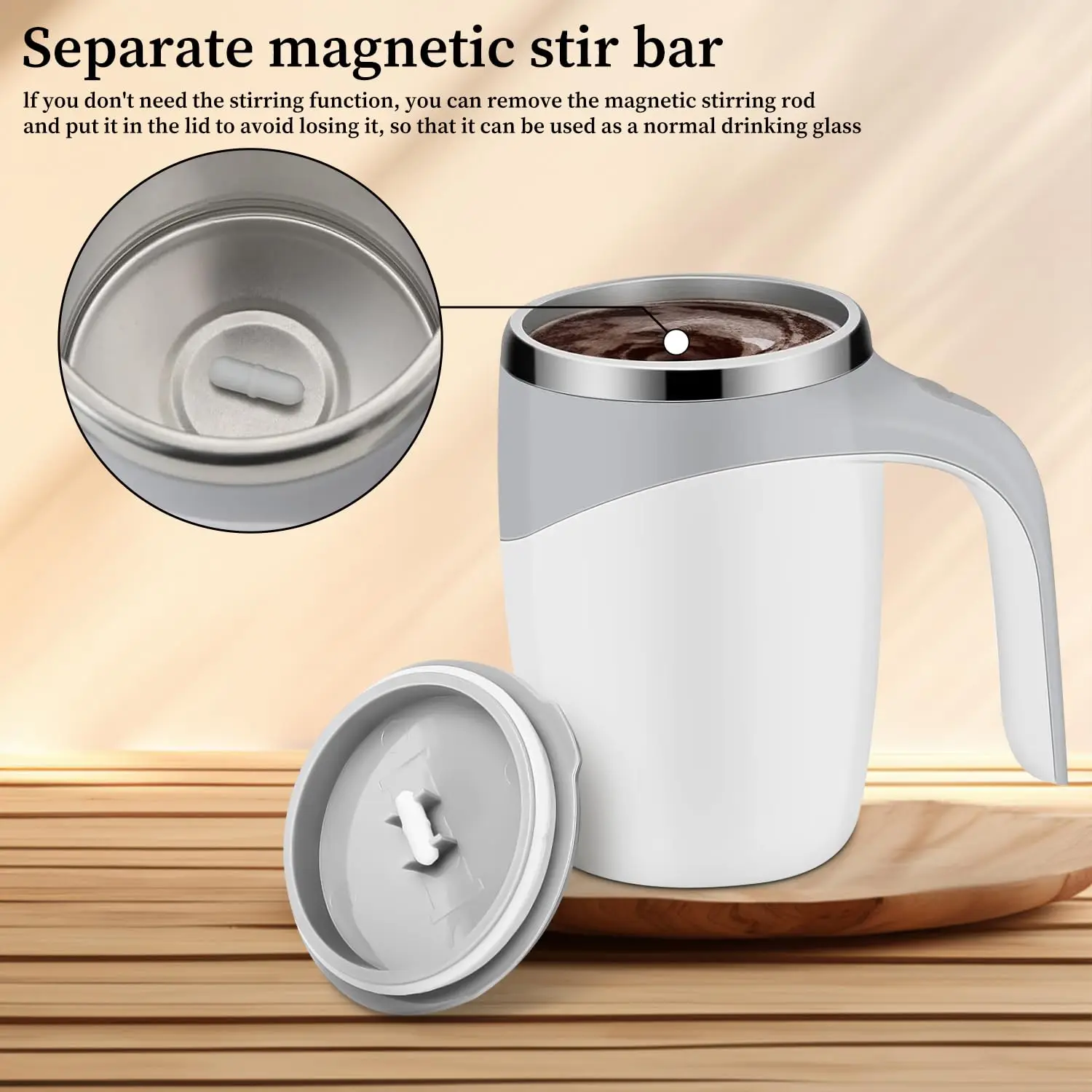 electric stirring thermos coffee cup rechargeable automatic magnetic stir mug battery mixer cup self stirring cup