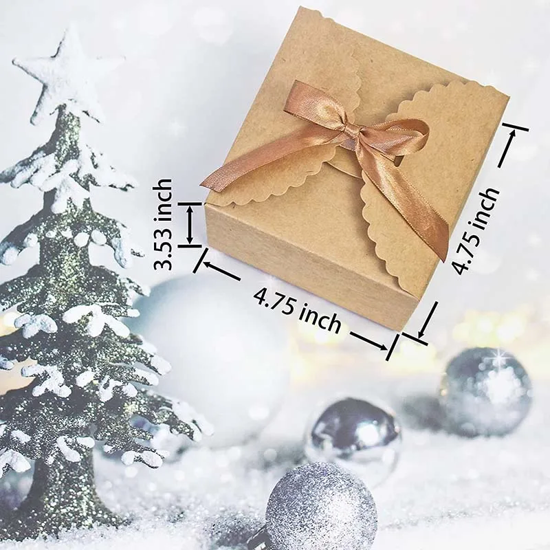 Small White Gift Box for Wedding,Christmas Presents, 4.75 x 4.75 x 3.53 Pretty Favor Boxes Bulk