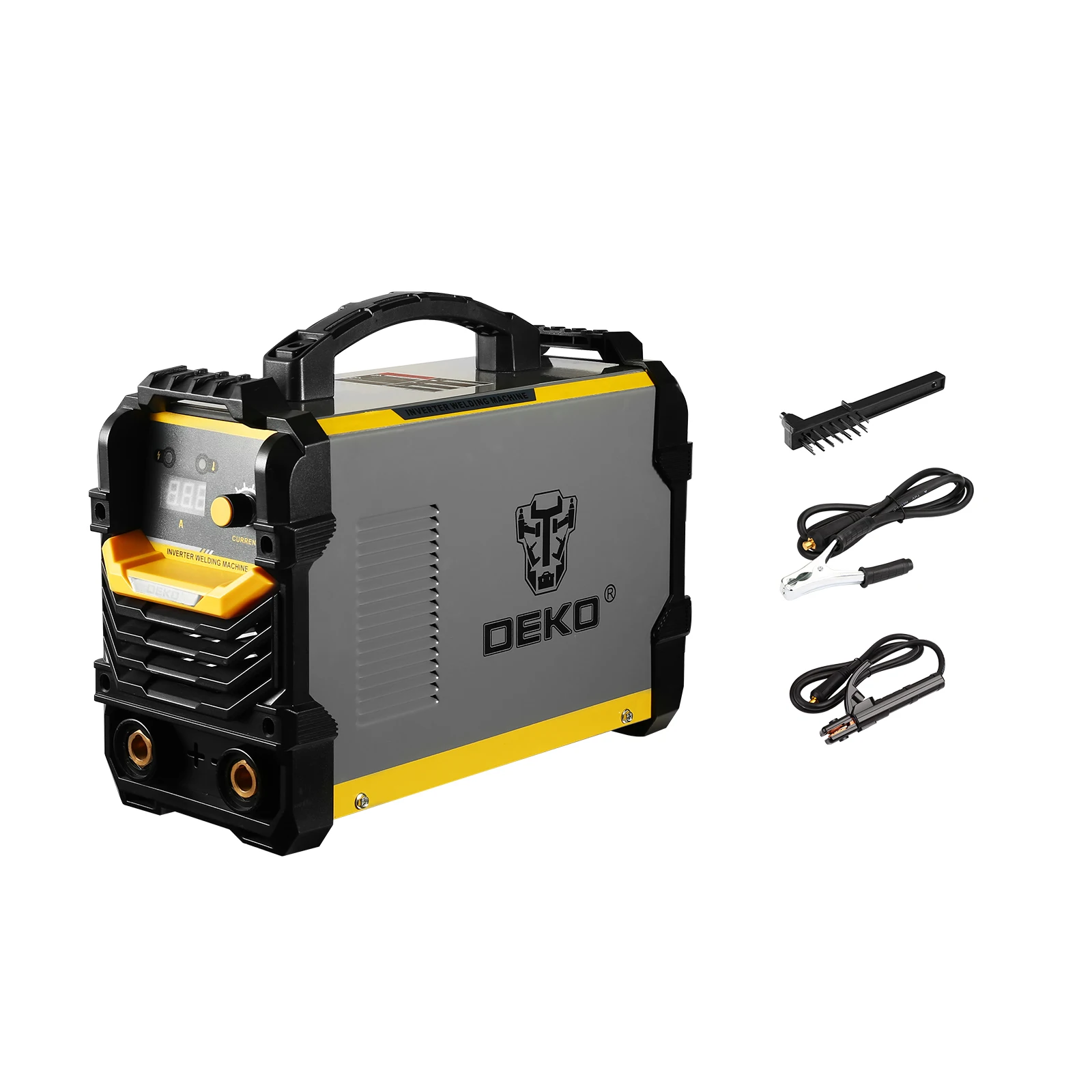 DEKO DKMMA200P MMA 200Amps Lightweight Yellow Welding Machine 220V For Home Beginner Mini Welder Multi-function Inverter Welder