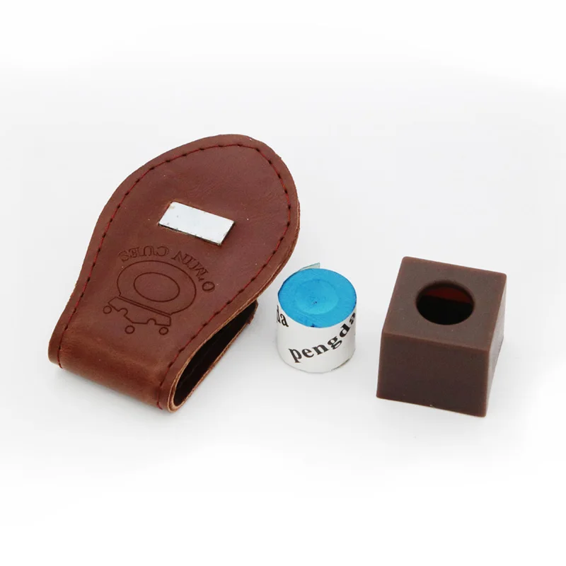 Factory Sell Leather Billiard Snooker Pool Cue Chalk Holder Belt Clip