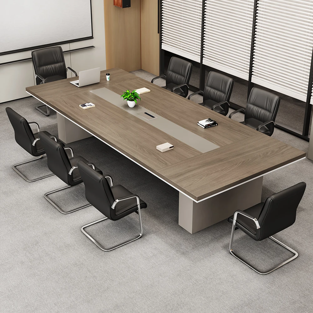 Custom Luxury Modern 16 Pex Wireless Office Furniture Conference Table Socket Conference Table And Chairs Set With Vga And Hdmi