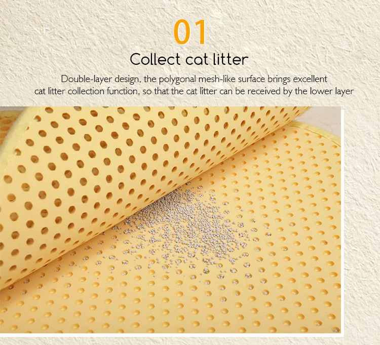 The Cat Sand Mat Cat Litter Trap Mat Honeycomb Double Layer Mat Easy to Clean Disperse Control Cat Litter Box Carpet EVA 10 Pcs