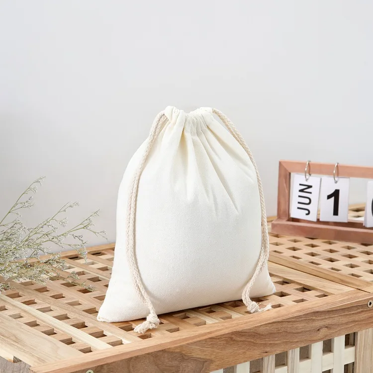 Wholesale Custom Logo Muslin Canvas Shoe Bags Dust-proof Multi Sizes Cotton Canvas Drawstring Bags Top Grade