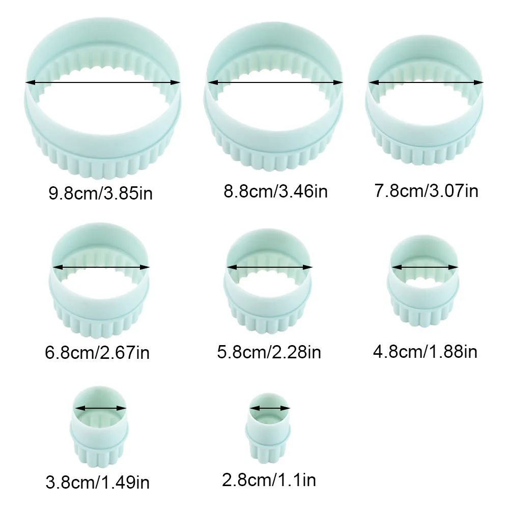 8pcs Round Cookie Cutter for Baking Biscuit Cookie Cutters Circle Pastry Cutters Donut Ring Molds for Pastries Doughs Doughnuts