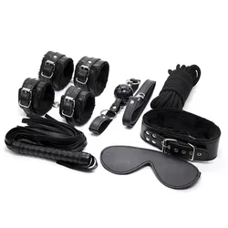 Adult BDSM Neck Bandage Handcuffs Cuffs Kit Strap Whip Rope Adult Sex Toys Fishing Lure