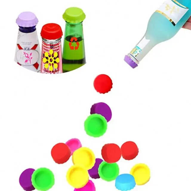 Silicone Beer Bottle Cap Reuse Practical Colorful Leak Free For Wine Beer Beverage Bottle Novelty Sealer Stopper Caps