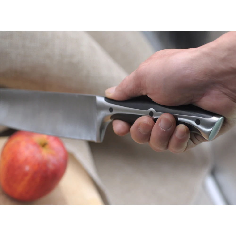 
5 pcs ABS handle stainless steel kitchen knife set with acrylic block customized logo 