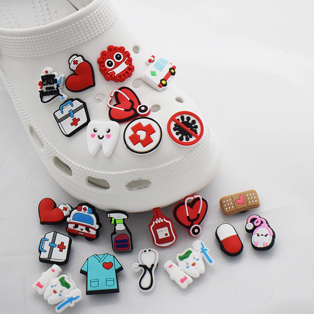Croc Charms Pvc Rubber Shoe Charms Nurse Medical Accessories Wholesale Garden Shoes Ornaments New Hot Selling