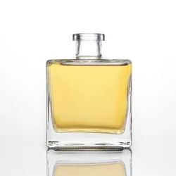 engraved custom logo screw cork top rum gin tequila square 500ml mescal agave spirit bottle glass liquor