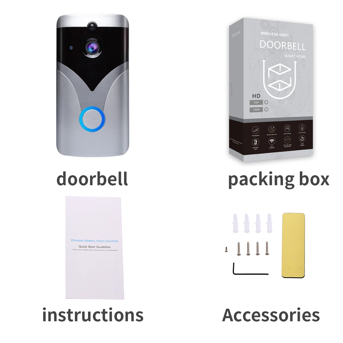 2021 Smart WiFi door bell wireless Home video doorbell 720P phone intercom Ring with wifi doorbell camera for apartments