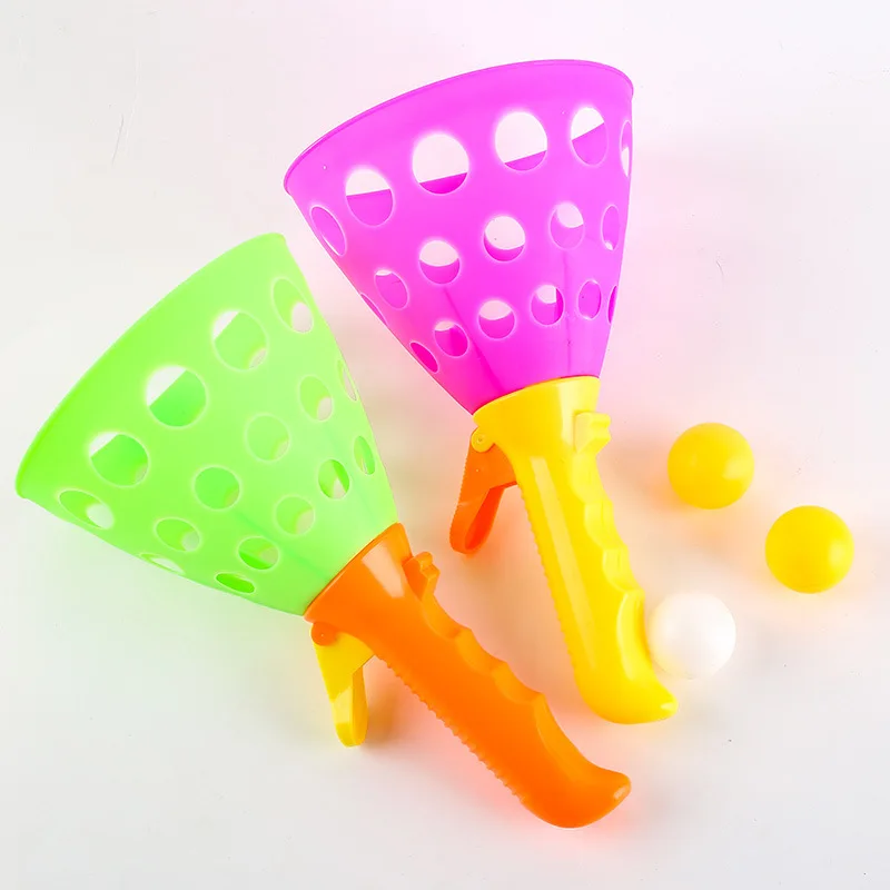 Outdoor Indoor Game Activities for KidsAge 5+, Pop-Pass-Catch Ball Game with 2 Catch Launcher Baskets and 3 Balls