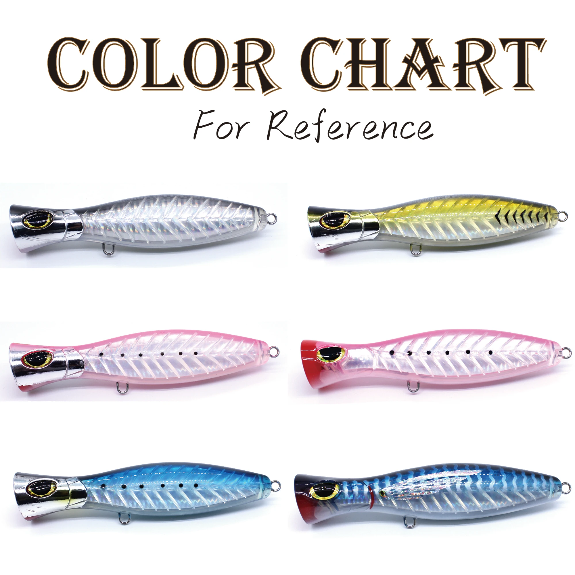 AOCLU New Flowing Big Popper 140mm 53g 180mm 105g 1PC Wire Through Fishing Lure 3D Fish Bone for Saltwater Fight