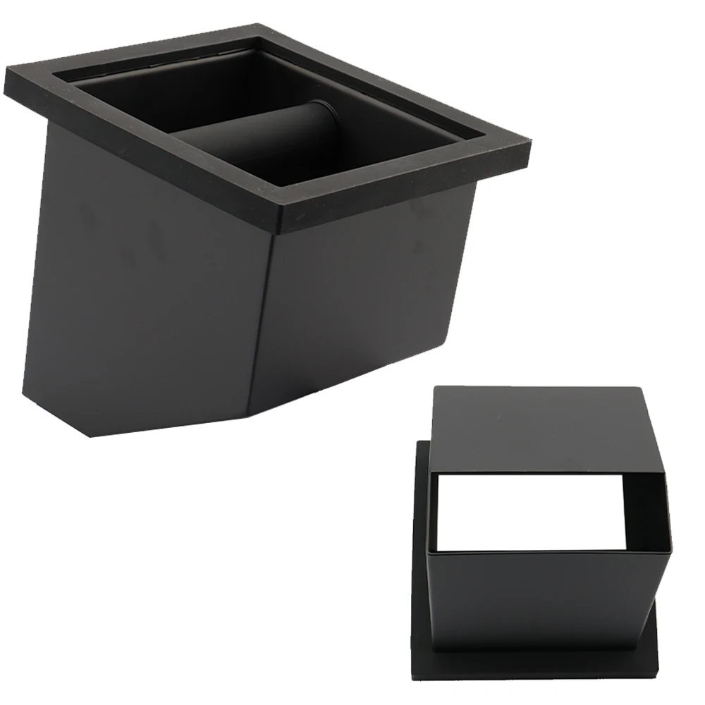 New Design Bottomless Knock Box Barista open Knock Box Stainless steel Portafilter Coffee Knock Box Black