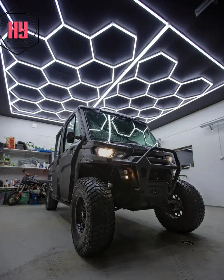 Factory wholesale high quality Aluminum Housing car showroom lights led hexagon light  Garage Honeycomb Lights