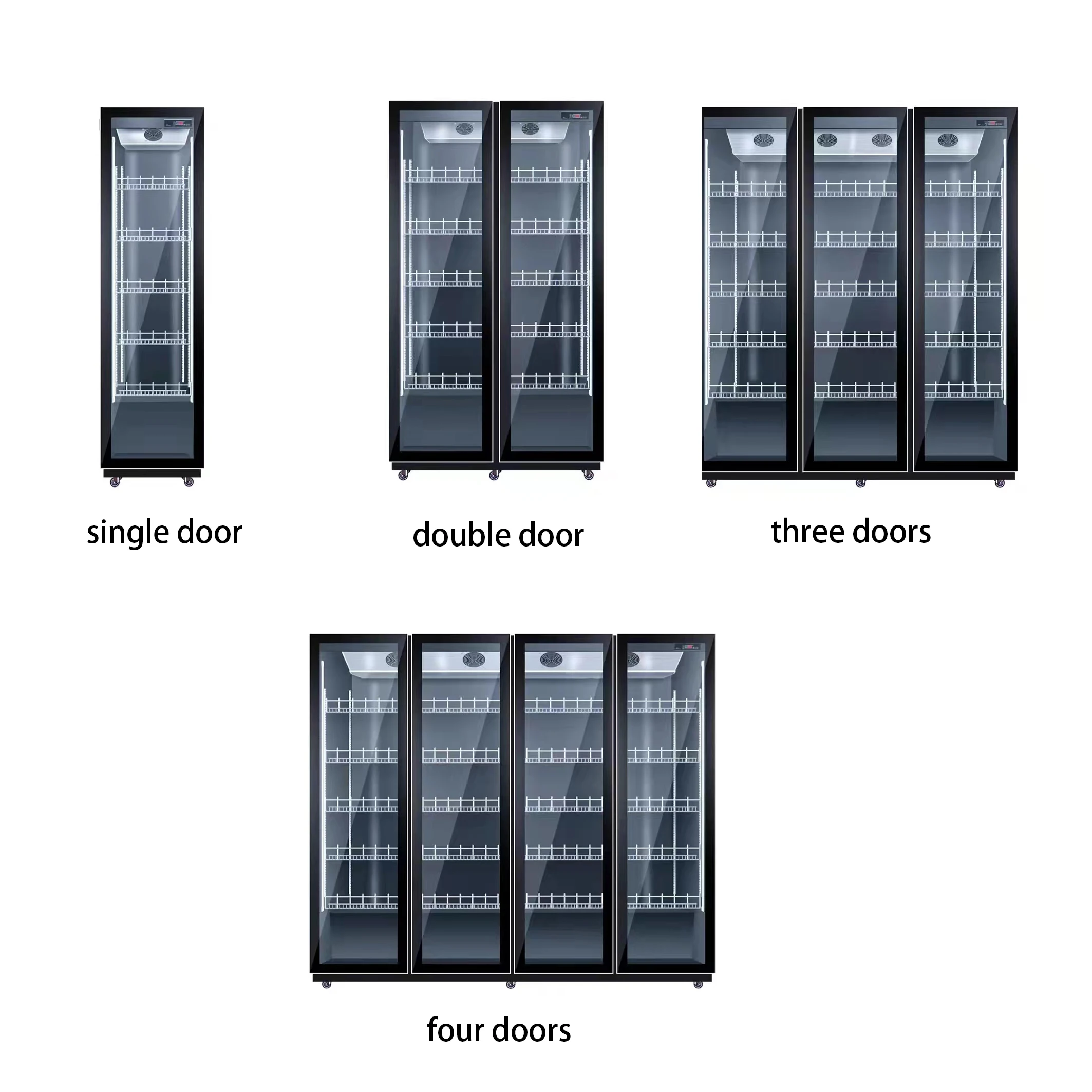 3 glass doors  Beverage Chiller display refrigerator freezer Upright Display Supermarket Commercial Cooler Refrigerator