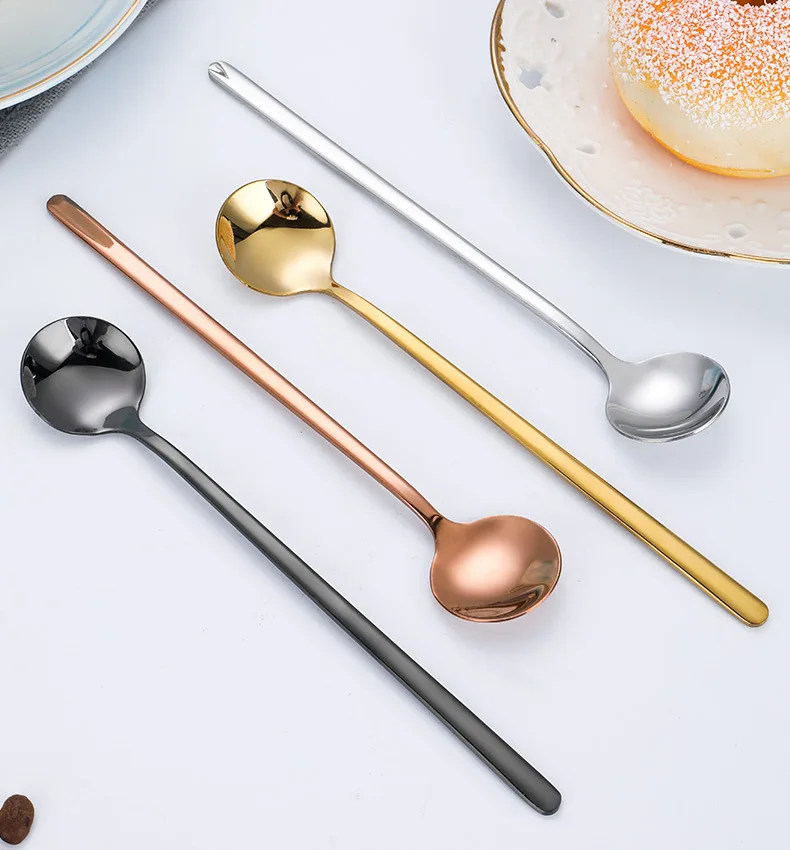 Wedding Favor Gifts Custom Logo Metal Coffee Stirrer Spoon 304 Stainless Steel Gold Coffee Tea Spoon