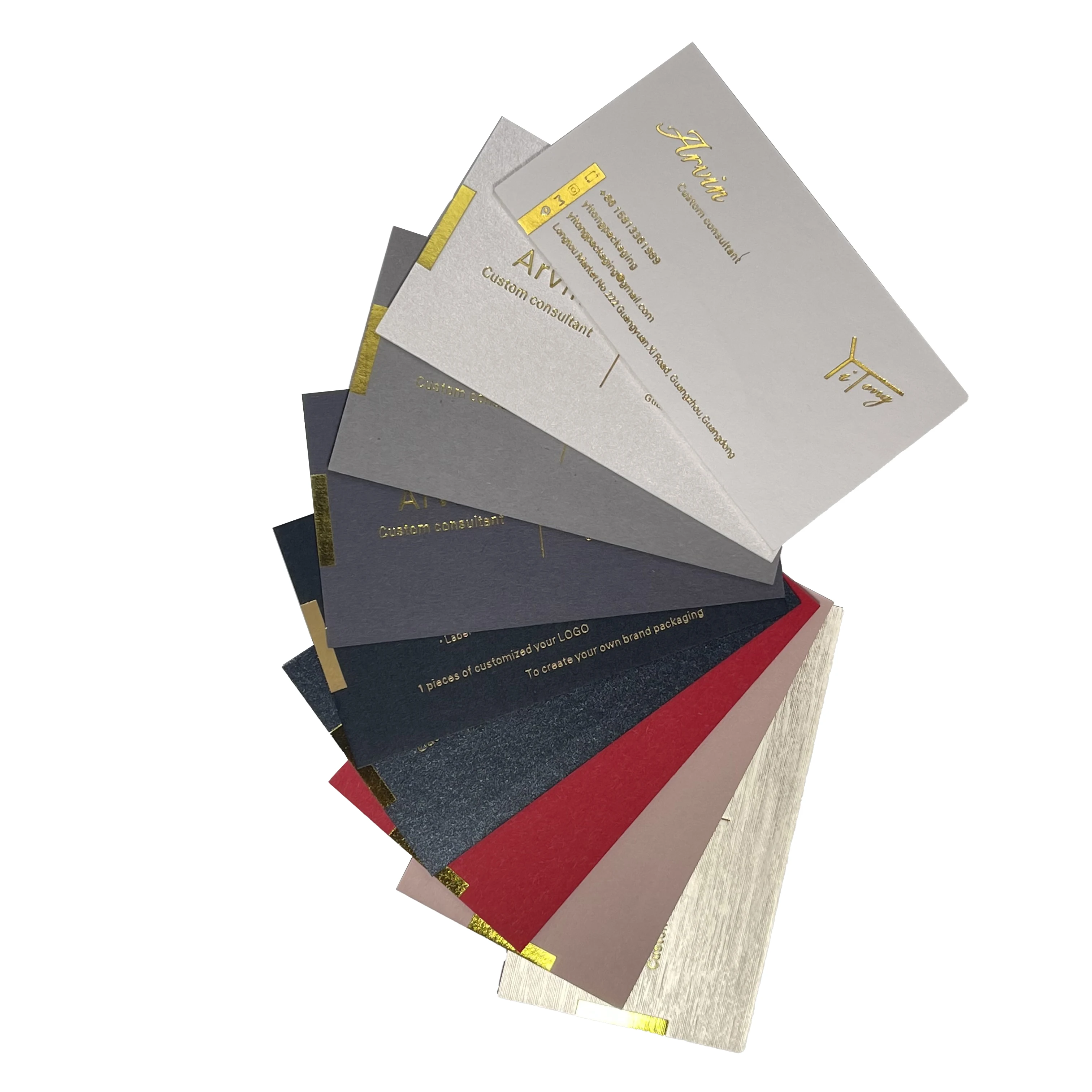 High quality embossed business cards, gold stamp professional business card printing