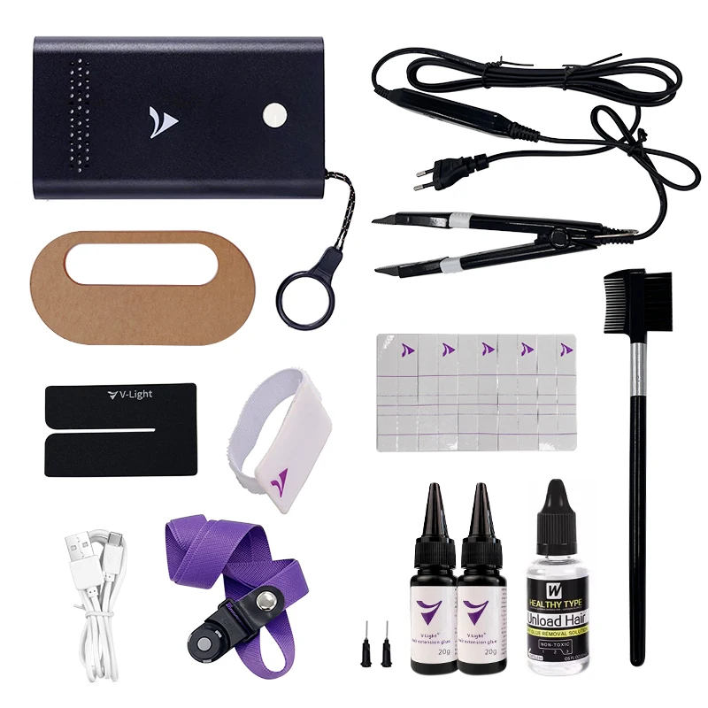 v light hair extension machine kit Factory a wigs and normal keratin hair extensions tool