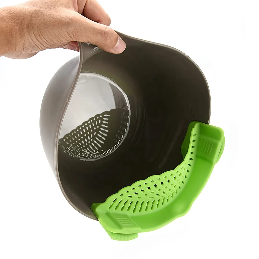 
Heat Resistant Fits all Pots and Bowls Kitchen food Strainers, Clip On Silicone Colander 