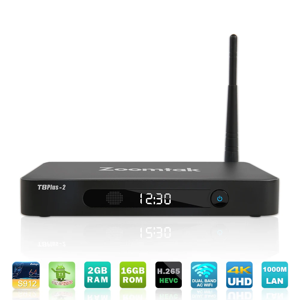  Телеприставка Zoomtak T8 Plus-2 S912 4K Smart Android 7 1 TV