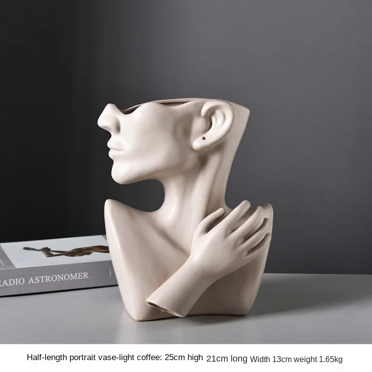 Creative European flowerware ceramic bust portrait flowerpot