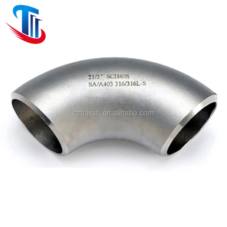 Stainless Steel 304 304L 316 SCH40 90 Degree  Long Radius Elbow ASME/ANSI B16.9