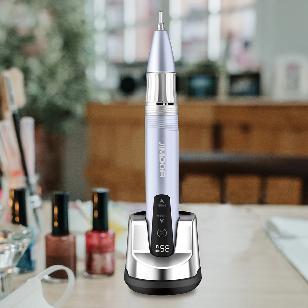 Профессиональная беспроводная дрель для ногтей портативная перезаряжаемая электрическая пилка пилочка набор с насадками и шлифовальной