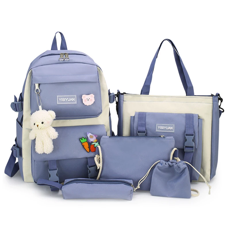 Custom New Canvas Casual School Female Kids Student Bags Backpack For Girls