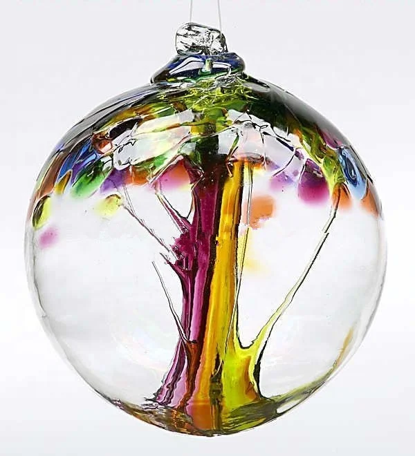 
High quality Hand Made Polish Art Glass Witch Ball,Glass Tree Of Life Witch Ball 