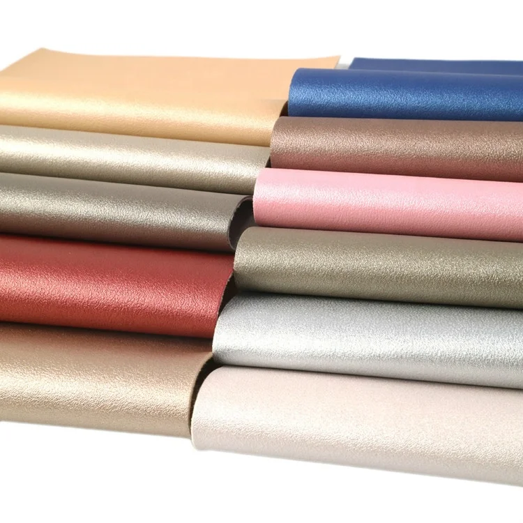 50x140cm Wholesale Soft Vegan Metallic Faux Leather Vinyl Fabric By half Yard 85429
