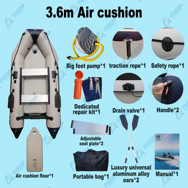 CE 11.8ft folding Rib 360 Hypalon PVC Inflatable Boat China Rib Boats for Sale
