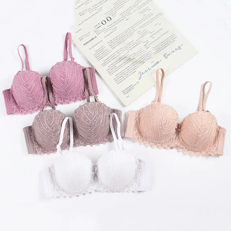 Sexy lace underwear women with small breasts gathered together thin adjustable comfortable breathable bra